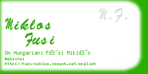 miklos fusi business card